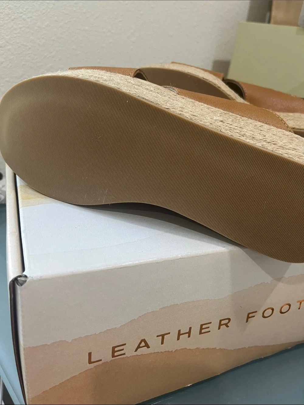 Portland Leather  Patina Tan Crisscross Leather Slingback Sandals size 7.5 NWB